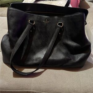 Kate Spade Black Leather Tote with Elegant Design